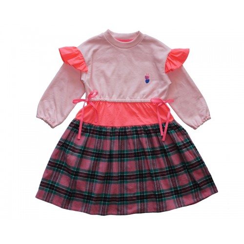 PATCHED CHECK DRESS (PINK) - 30% 할인