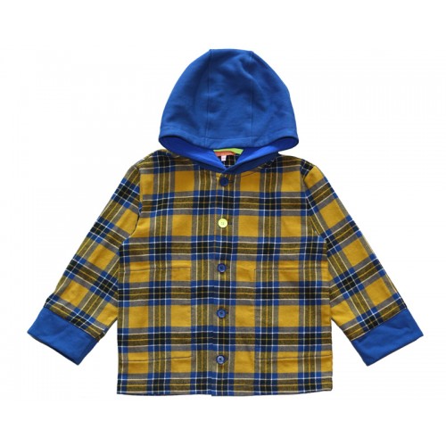 HOODY CHECK SHIRT (BLUE) - 30% 할인