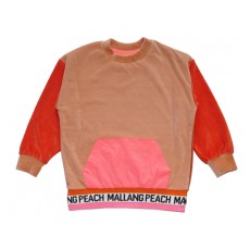 VELVET COLOUR BLOCK T-SHIRT (PINK)