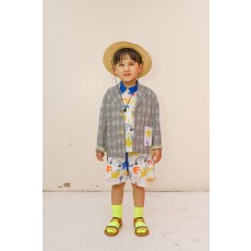 LINEN CHECK JACKET (YELLOW)